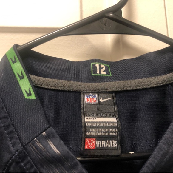 Nike On Field NFL Seattle Seahawks #3 Wilson Boy's Blue Silver Lime Jersey - Picture 10 of 13